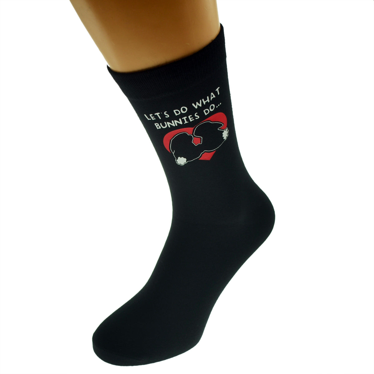 Let’s Do What Bunnies Do Valentine Mens Black Socks| Ashton and Finch