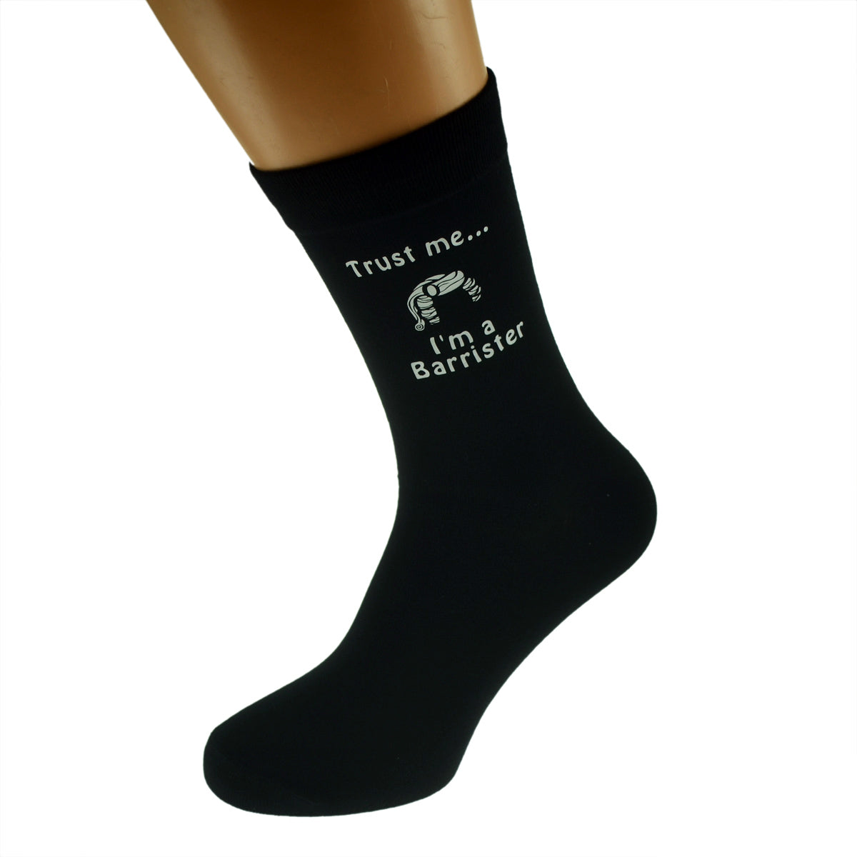 Trust Me I’m A Barrister Mens Black Socks With Image Design| Ashton and Finch