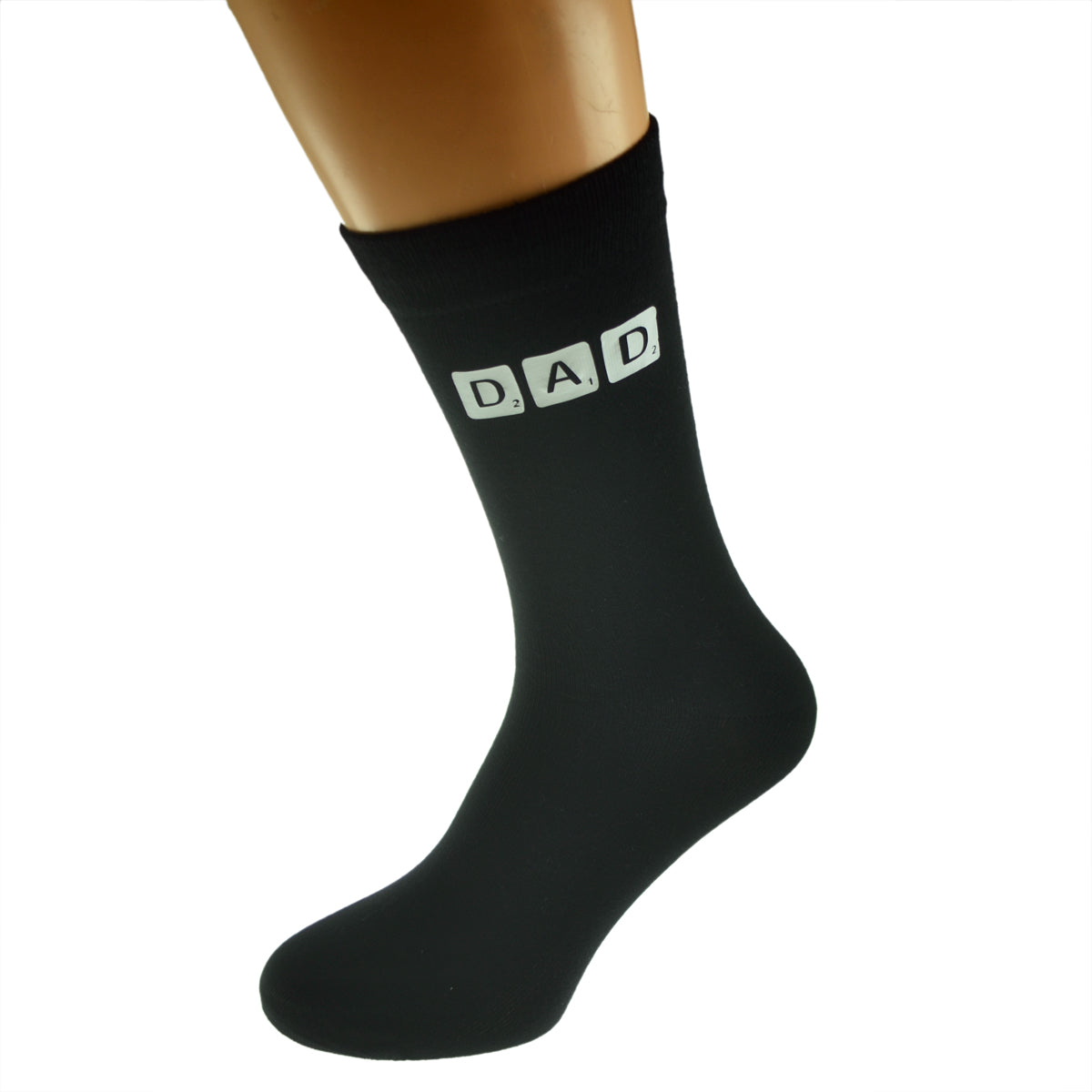 Dad Word Game Tile Design Mens Black Socks| Ashton and Finch