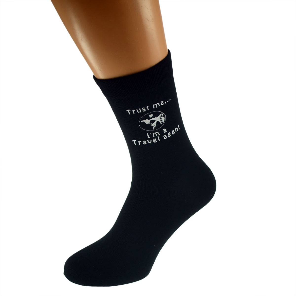Trust Me I’m A Travel Agent Mens Black Socks| Ashton and Finch
