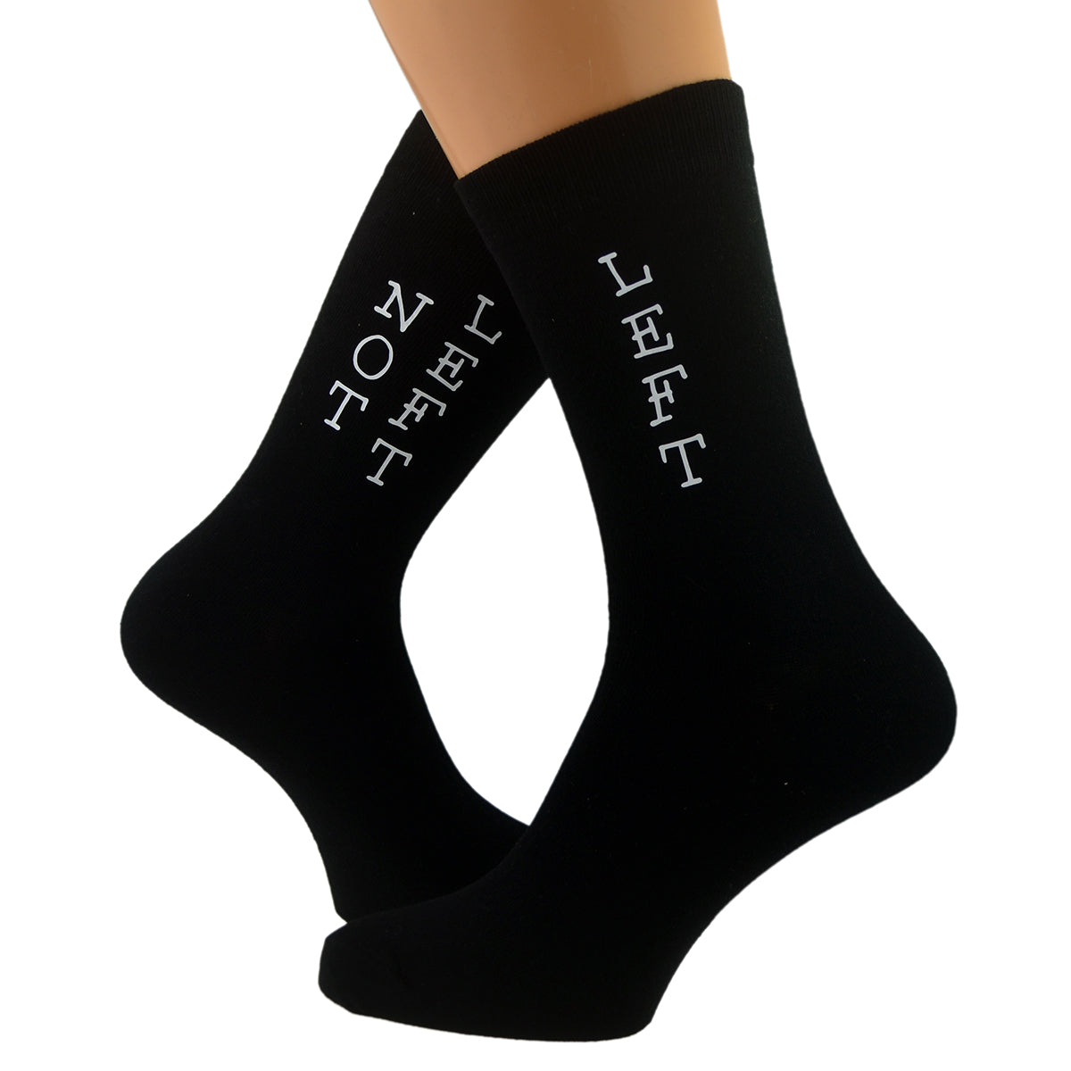 Left Not Left Comical Design Mens Black Socks| Ashton and Finch