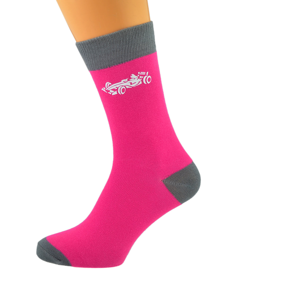 Hot Pink Grey Unisex Socks F1 Car Racing| Ashton and Finch