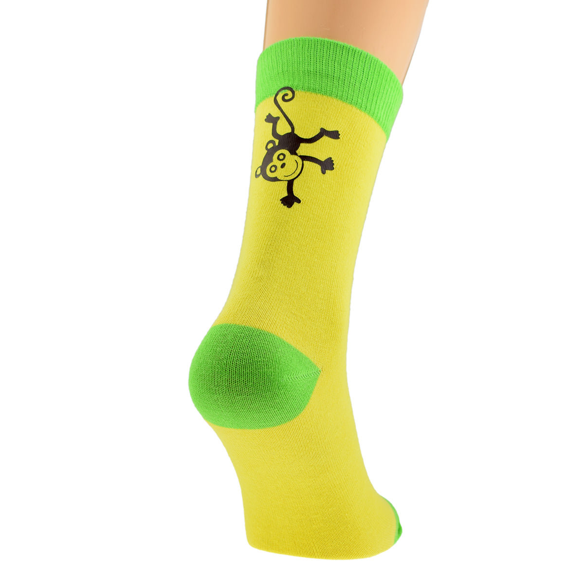 Two Tone Yellow Green Unisex Cheeky Monkey Socks| Ashton and Finch