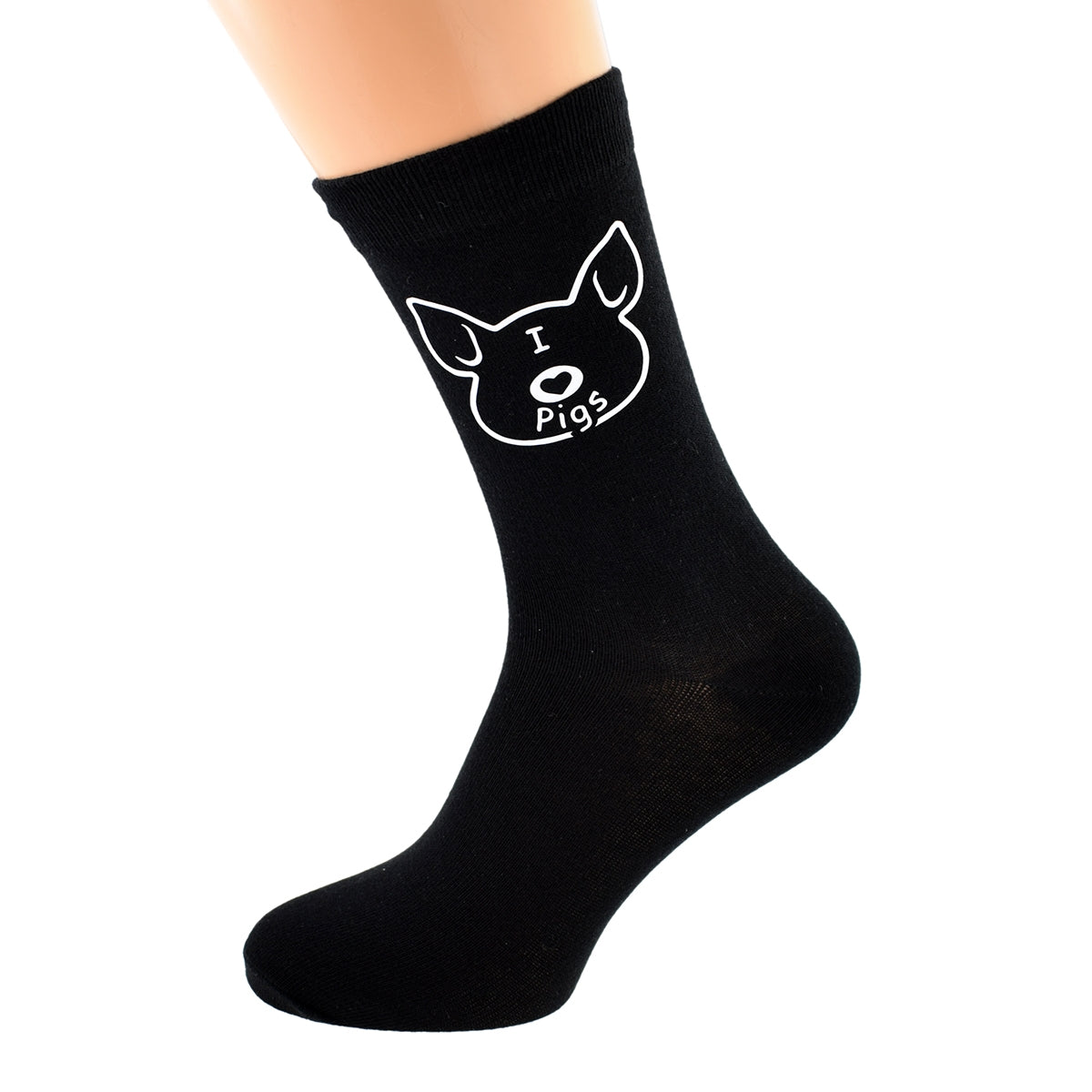 Mens Black Socks Novelty I Love Pigs Farm Animal Socks| Ashton and Finch