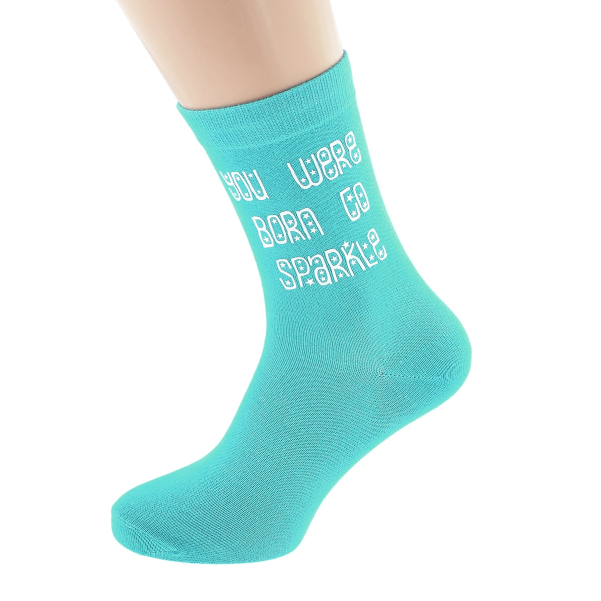 Ladies Turquoise Socks Novelty Born To Sparkle Socks| Ashton and Finch