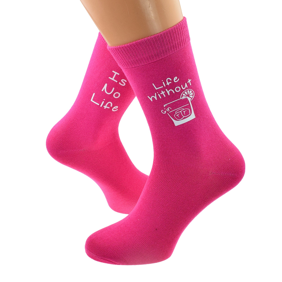 Life Without Gin Is No Life Fun Ladies Hot Pink Socks| Ashton and Finch