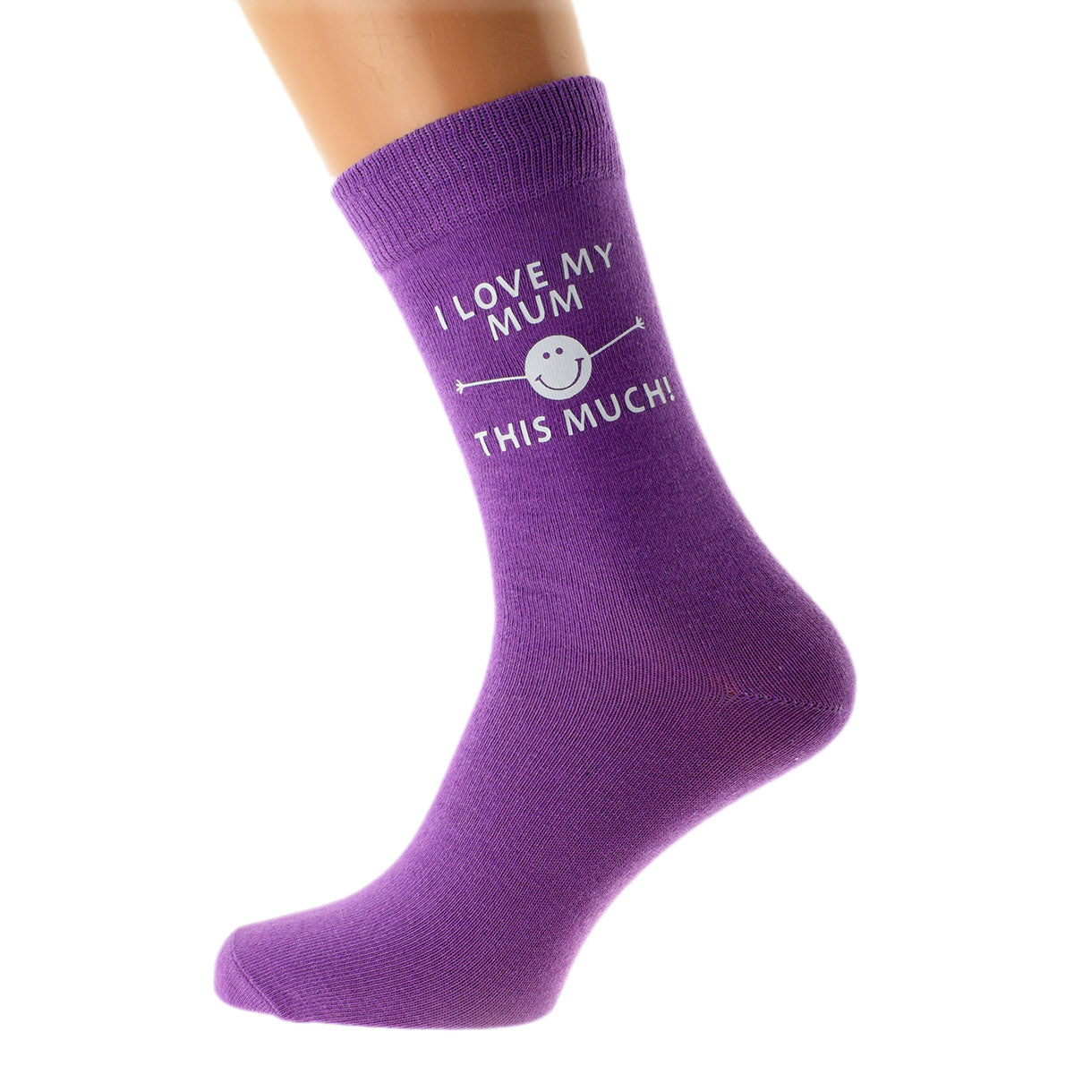 I Love My Mum This Much Purple Ladies Socks Gift From A Boy| Ashton and Finch