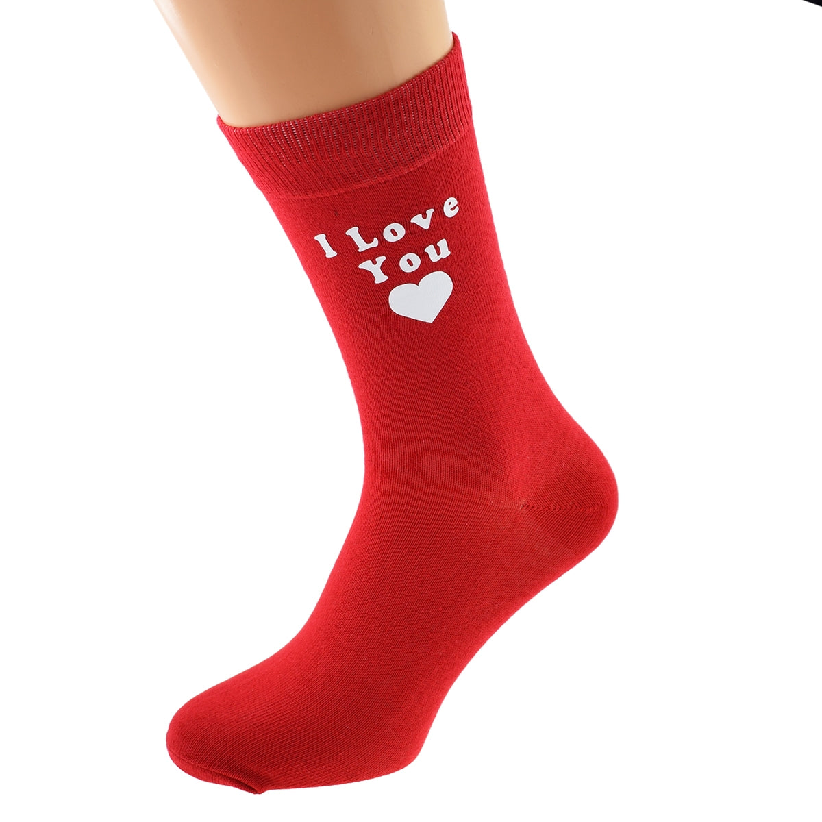 I Love You Heart Design Red Valentine Socks| Ashton and Finch