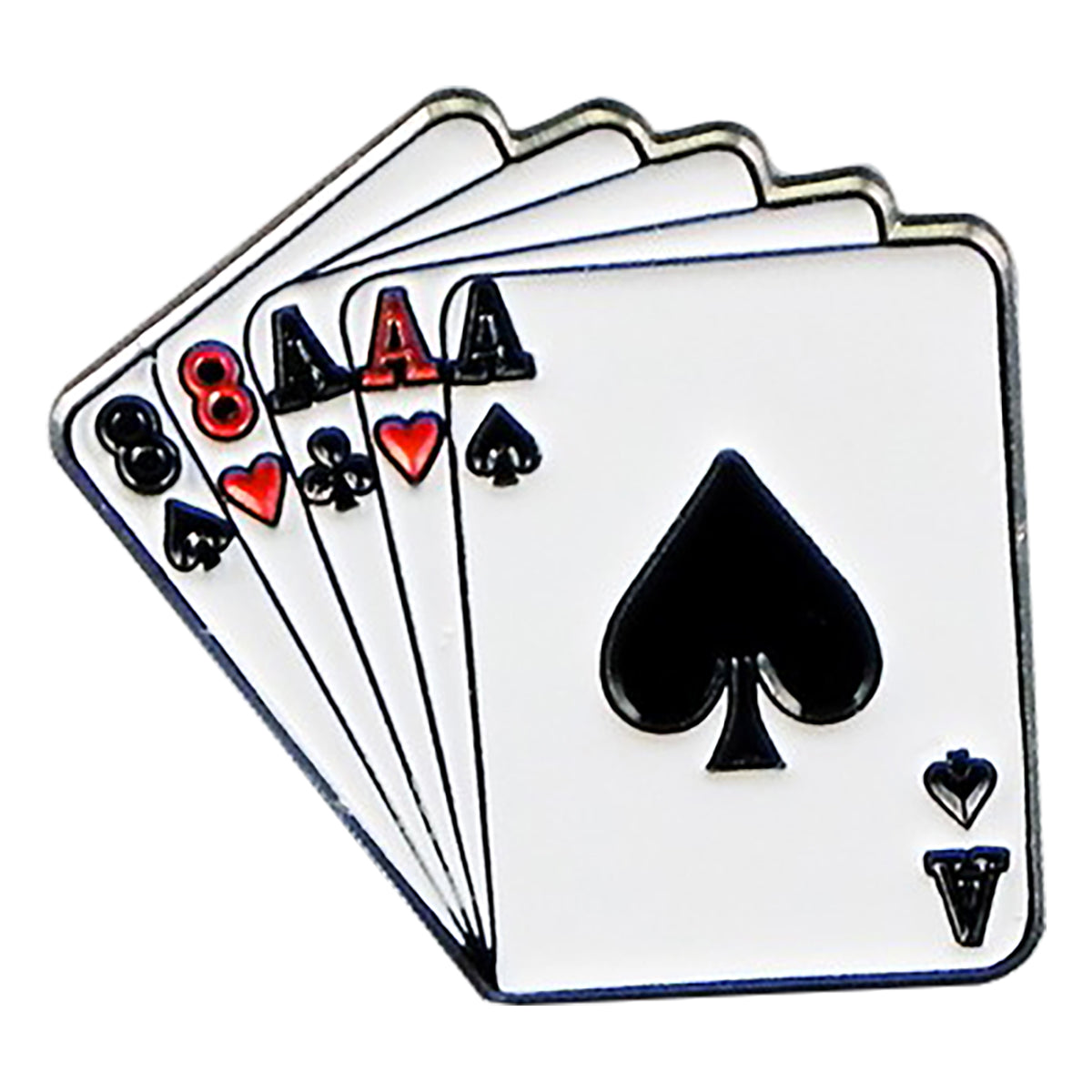 Playing Cards Full House Casino Gamblers Metal Enamel Lapel Pin Badge