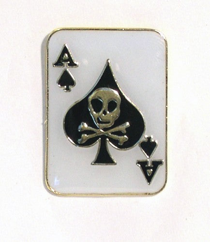 Ace of Spades Playing Card Casino Metal Enamel Lapel Pin Badge