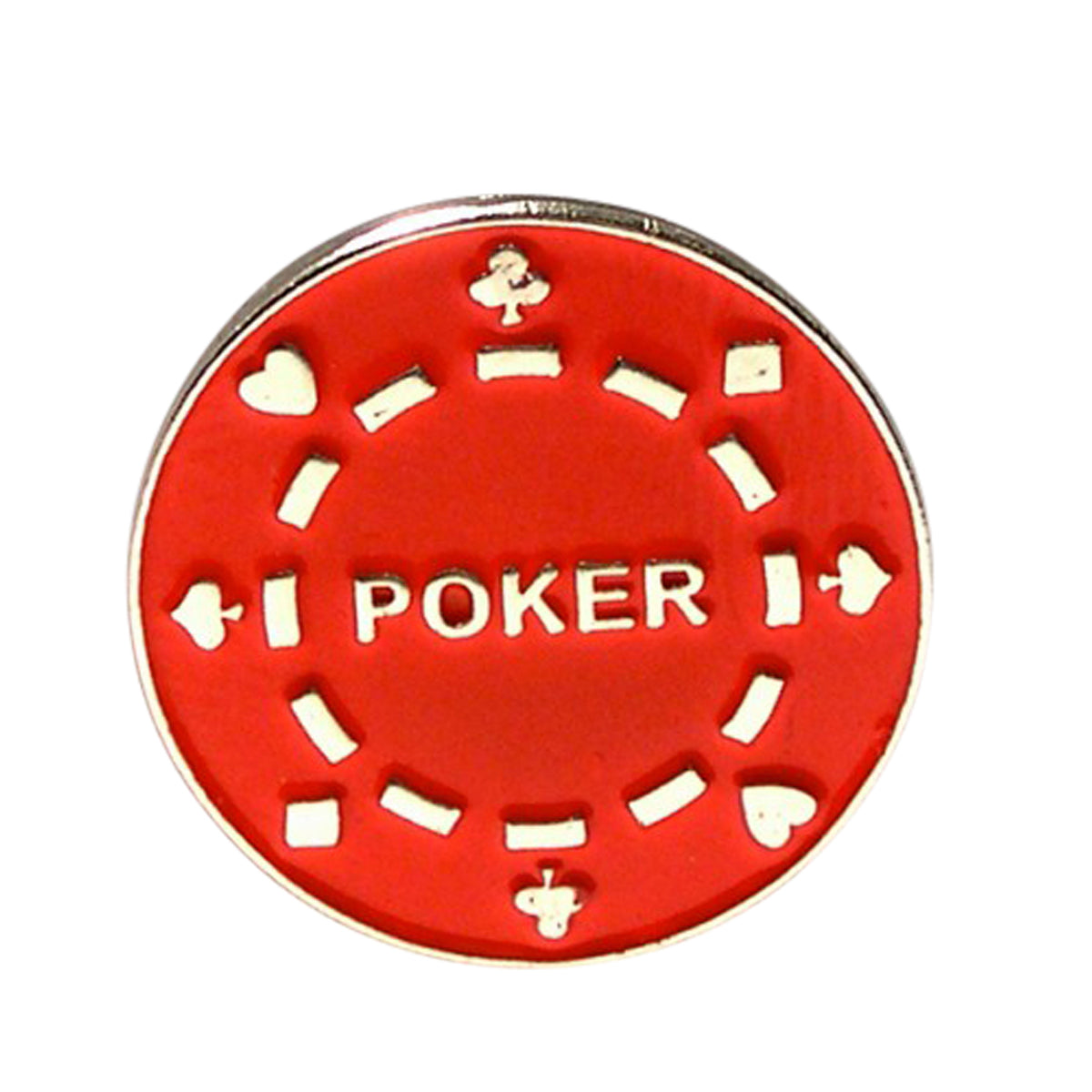 Red Casino Gamblers Poker Chip Metal Enamel Lapel Pin Badge