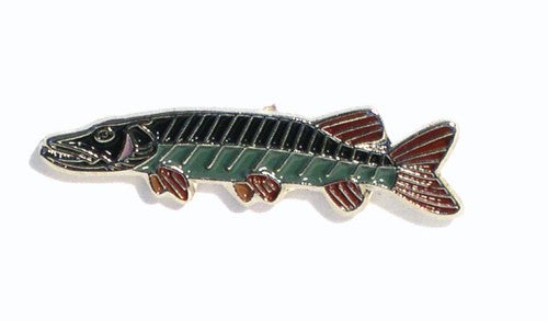 Pike Fish, Fisherman's Metal Enamel Lapel Pin Badge