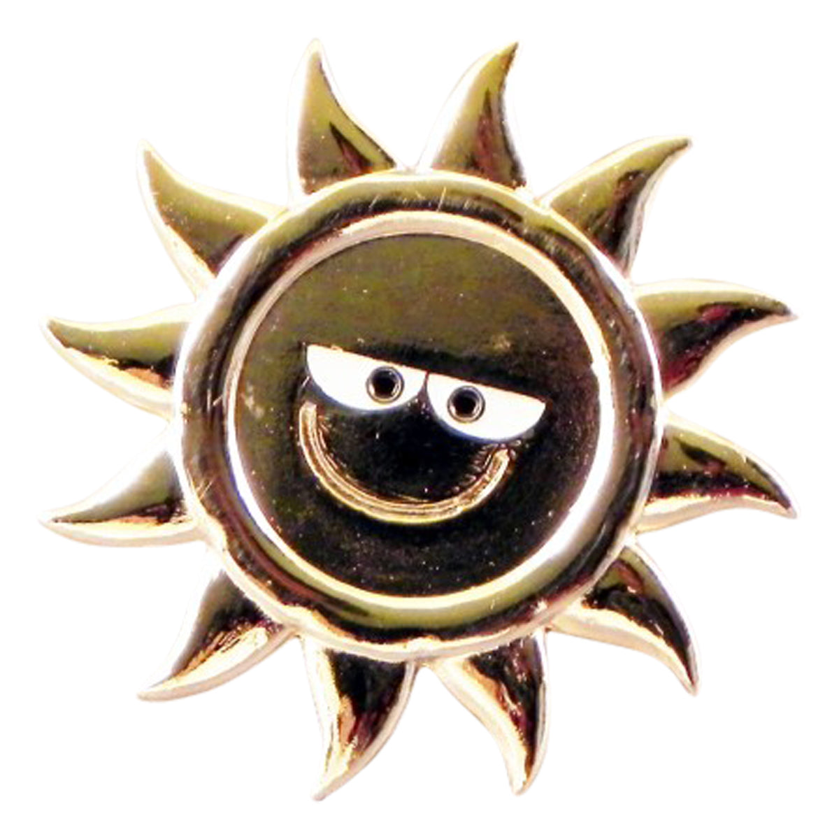 Smiling Sun Metal Enamel Lapel Pin Badge