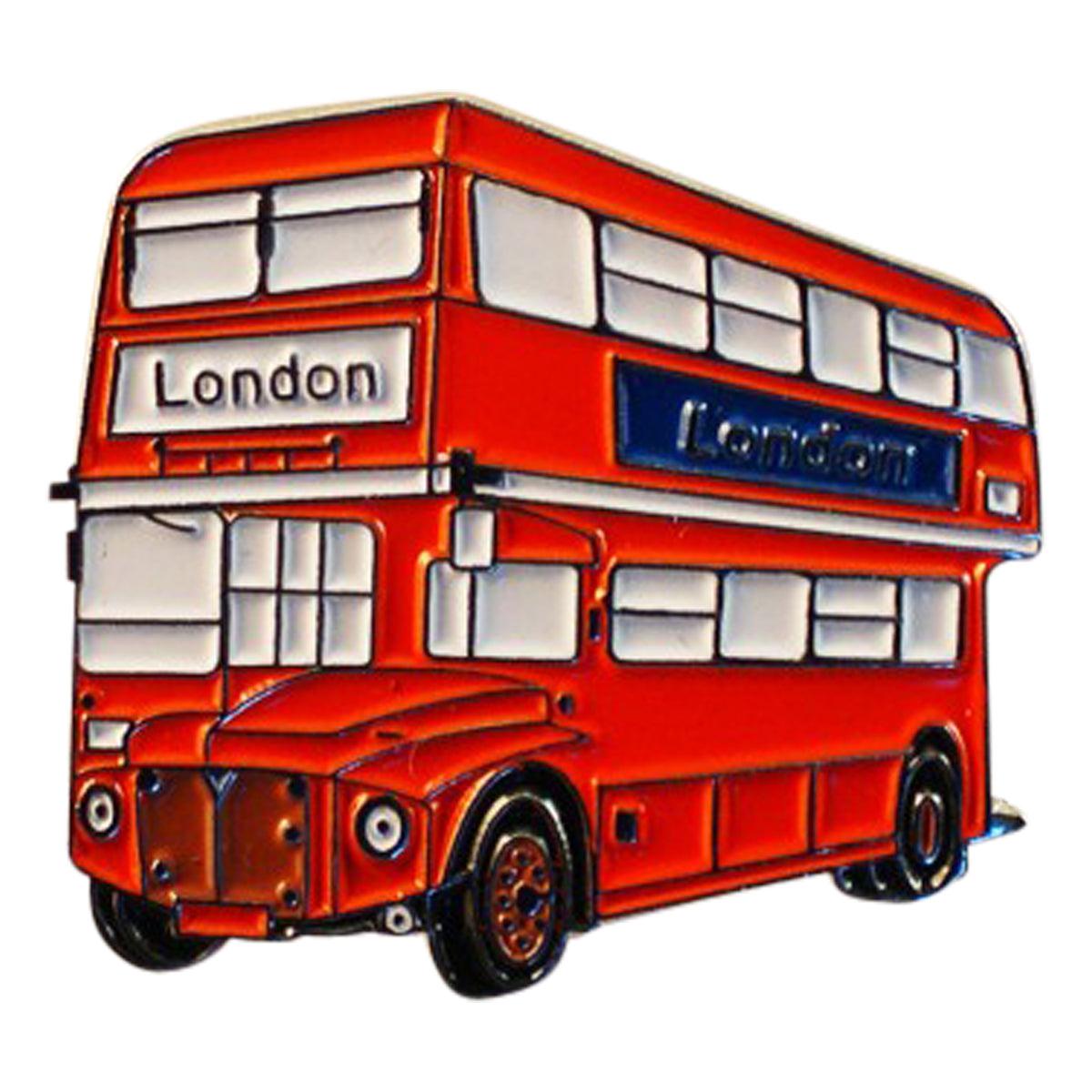 Red London Double Decker Bus Tourists Metal Enamel Lapel Pin Badge