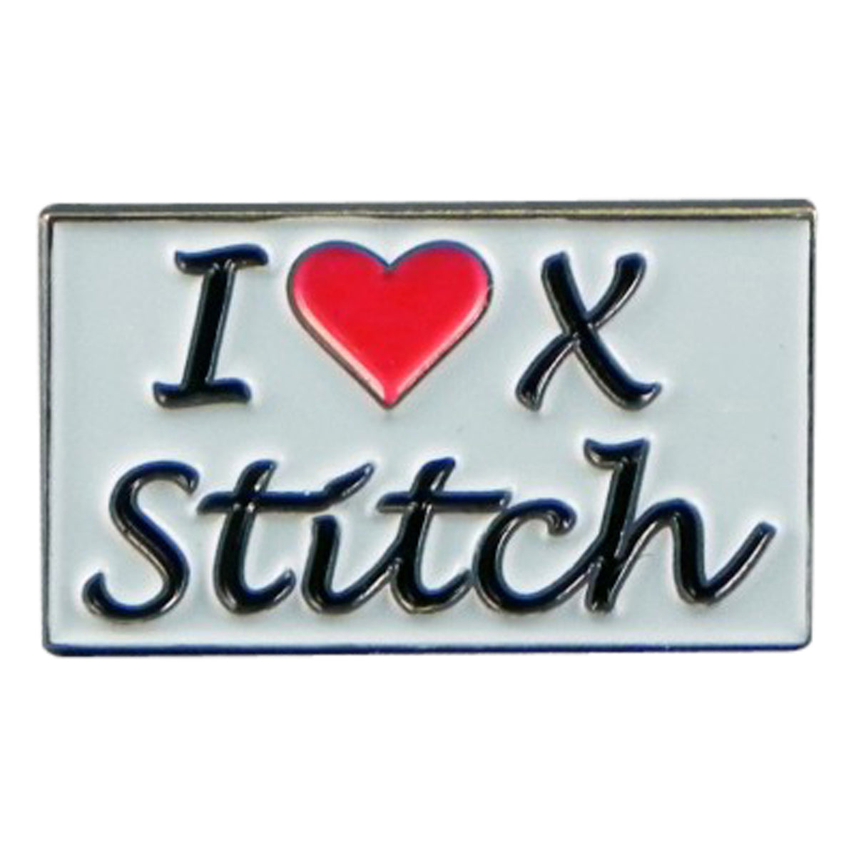 I Love Cross Stitch, Sewing Embroidery Metal Enamel Lapel Pin Badge