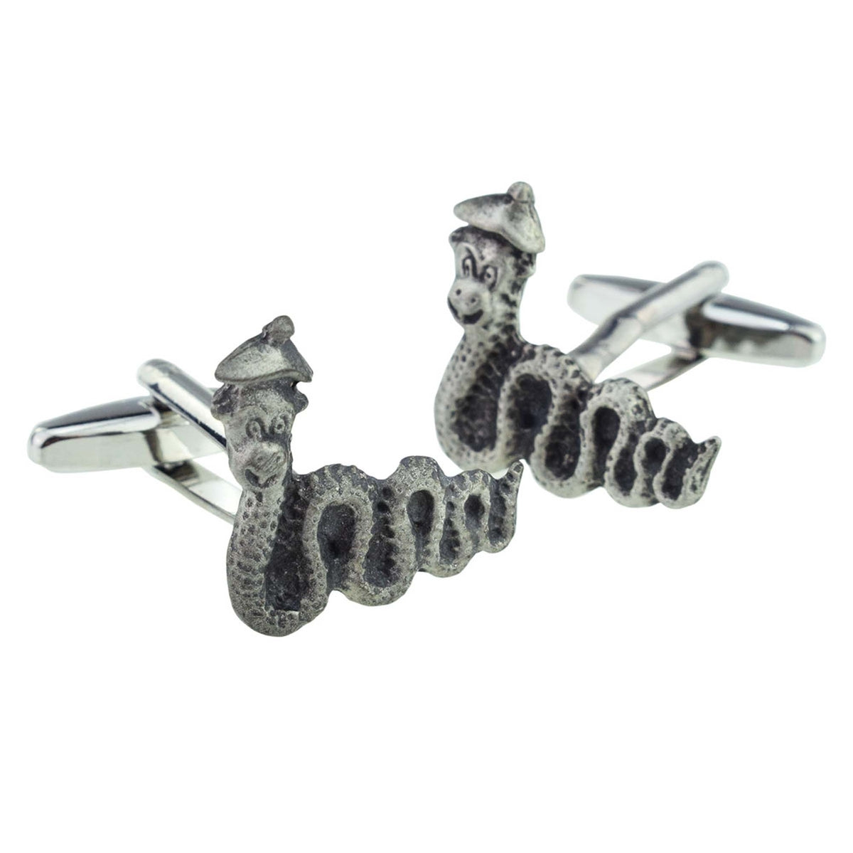 English Made Pewter Scottish Loch Ness Monster Cufflinks | Ashton and Finch