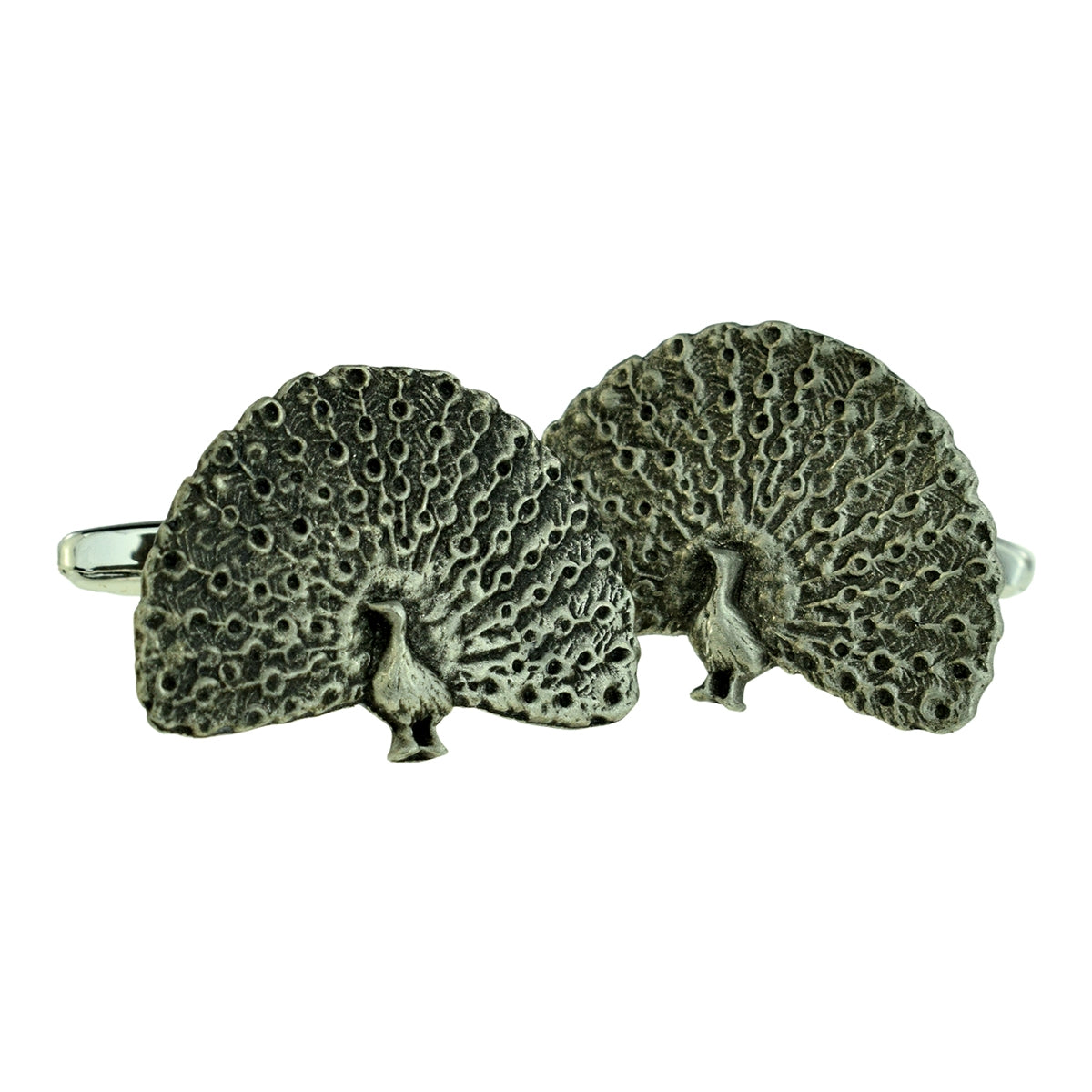 Peacock Bird English Pewter Cufflinks | Ashton and Finch