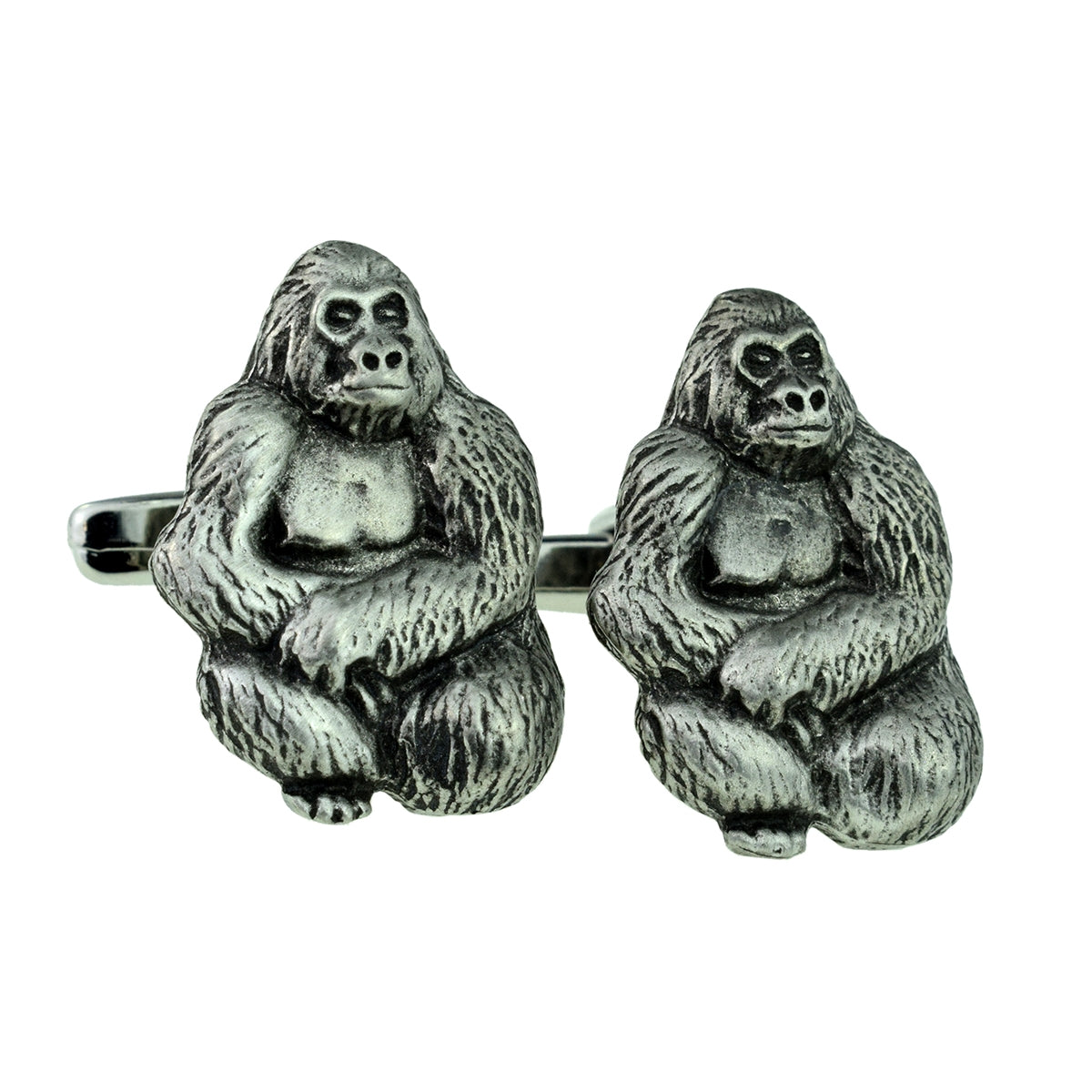 Gorilla Great Ape Silverback English Pewter Cufflinks | Ashton and Finch