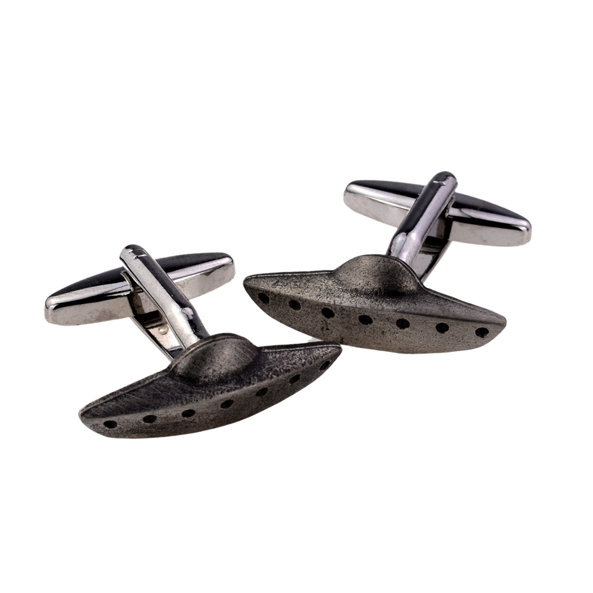 English made Pewter UFO Cufflinks | Ashton and Finch