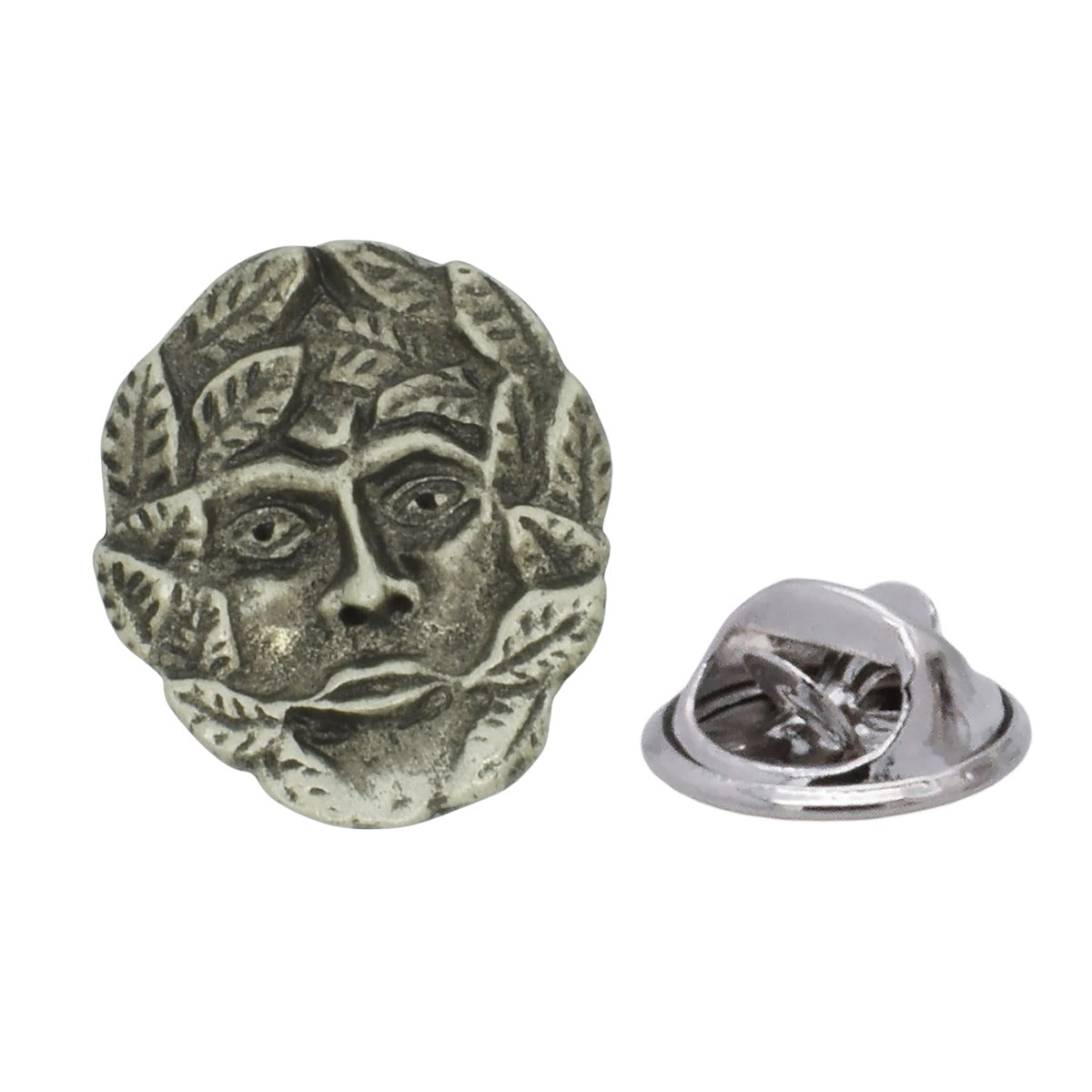 Green Man English Made Pewter Lapel Pin Badge