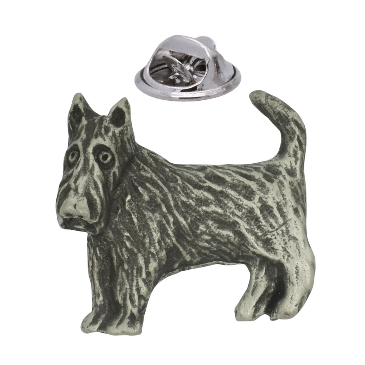 Scottie Dog English Made Pewter Lapel Pin Badge