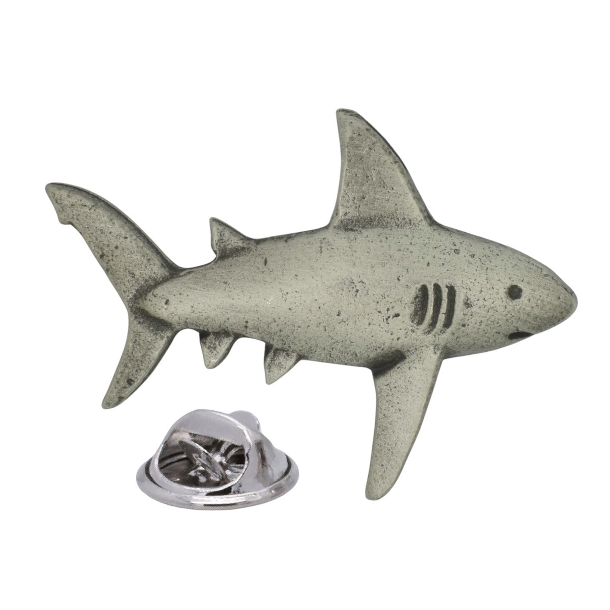 Shark English Made Pewter Lapel Pin Badge