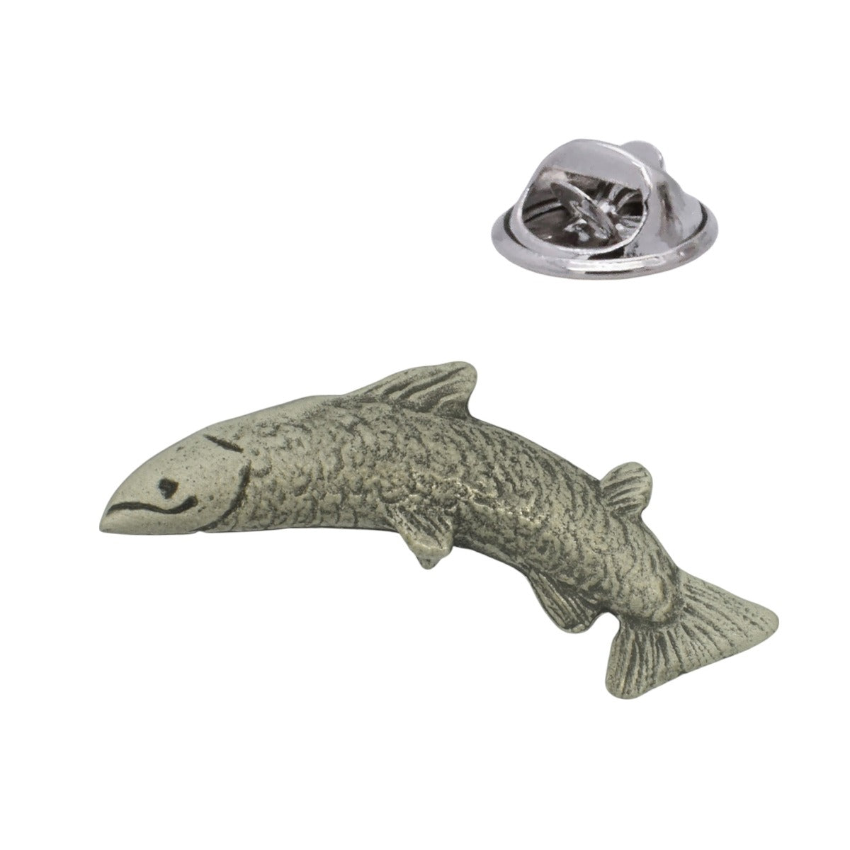 Salmon English Made Pewter Lapel Pin Badge