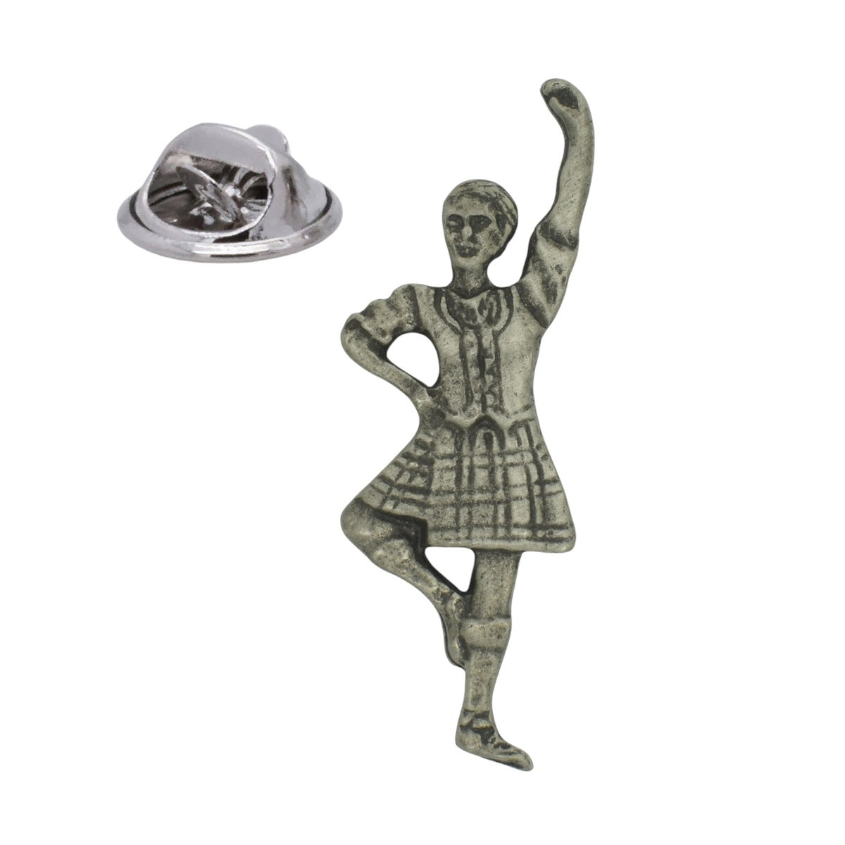 Scottish Dancer English Made Pewter Lapel Pin Badge