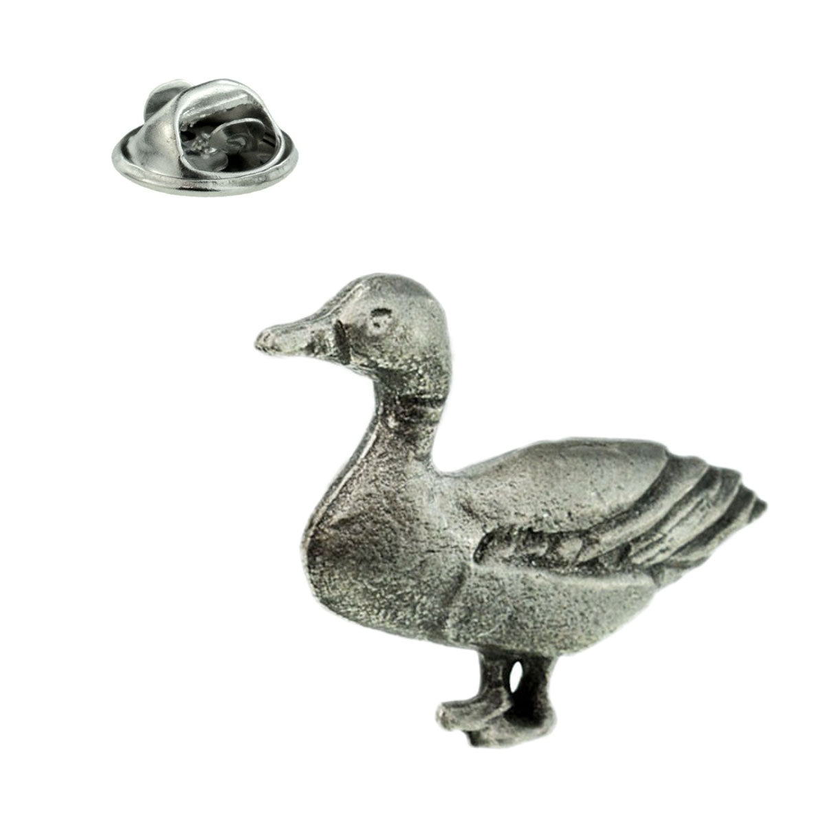 Duck Bird English Made Pewter Lapel Pin Badge