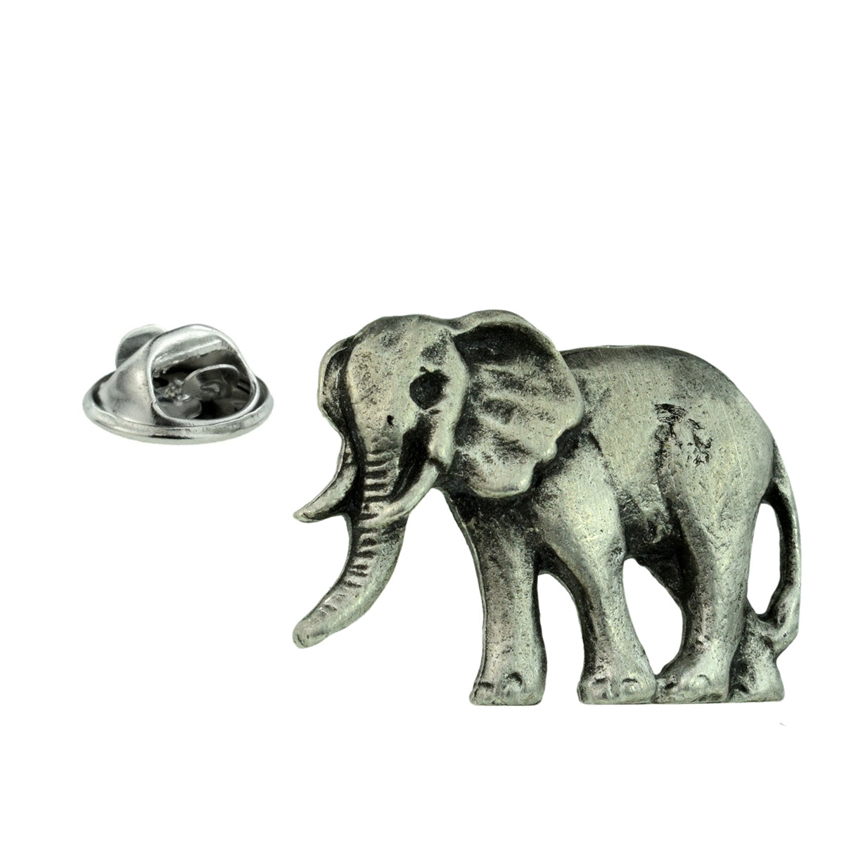 Elephant Pewter English Made Pewter Lapel Pin Badge