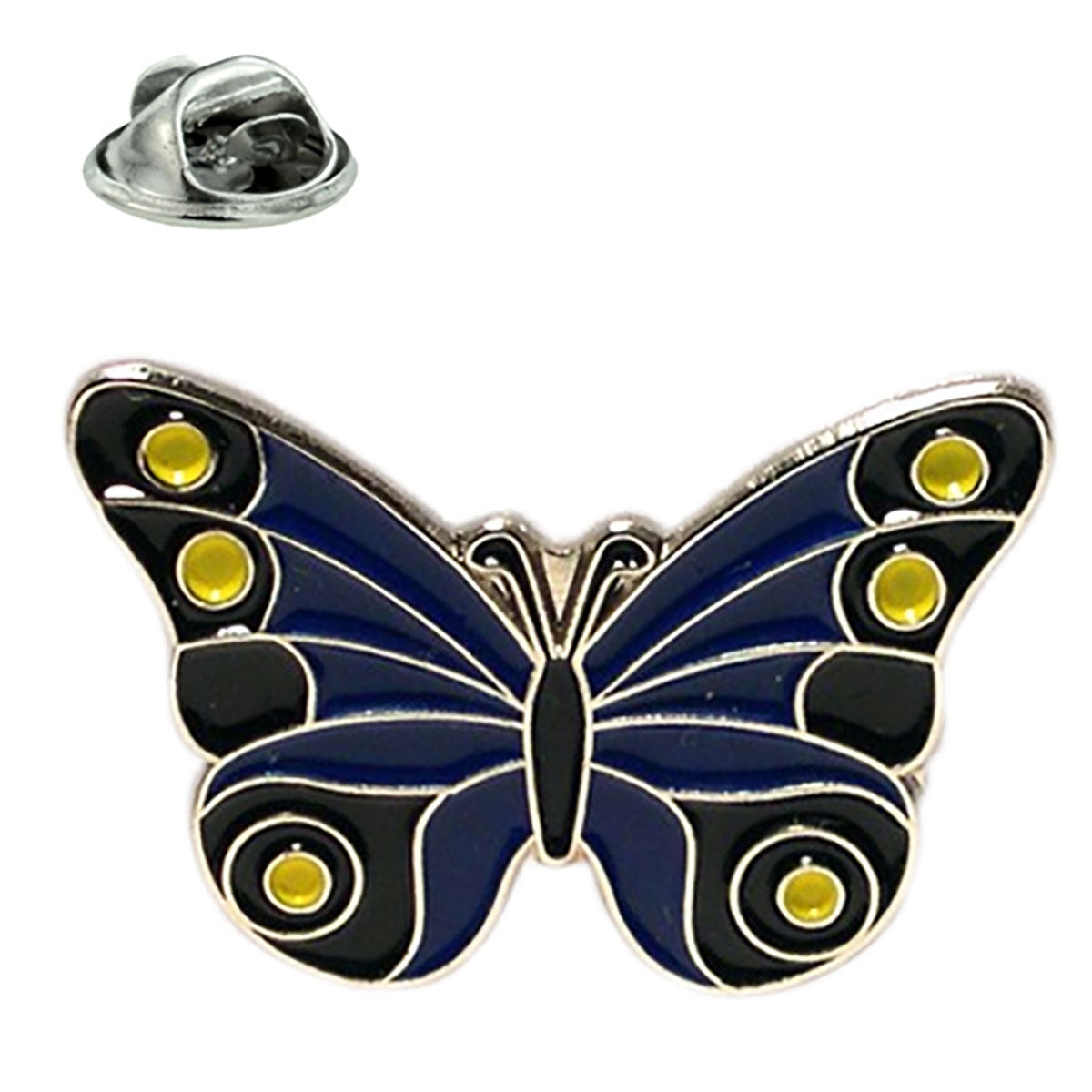 Blue Butterfly Metal Enamel Lapel Pin Badge