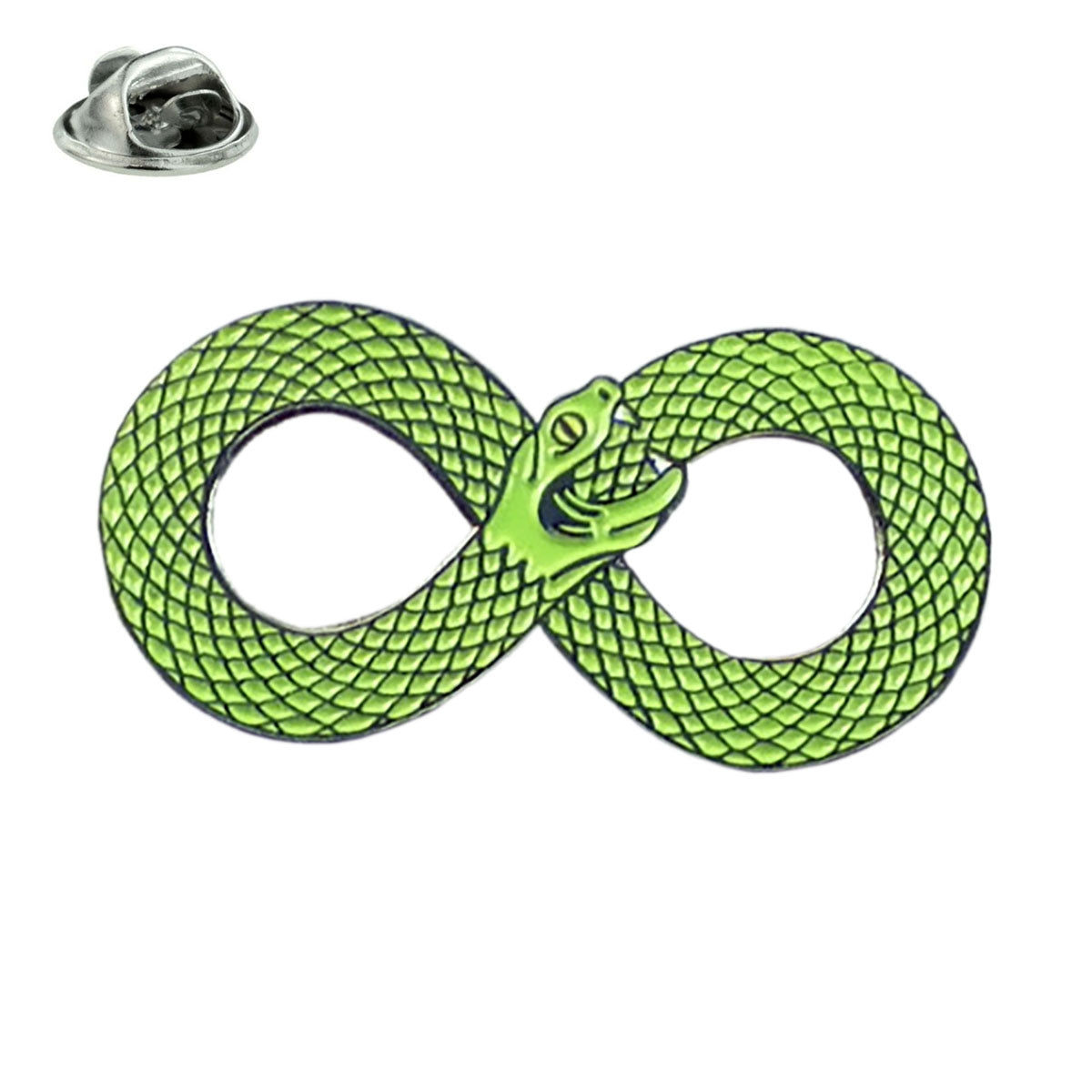 Infinity Snake Metal & Enamel Lapel Pin Badge