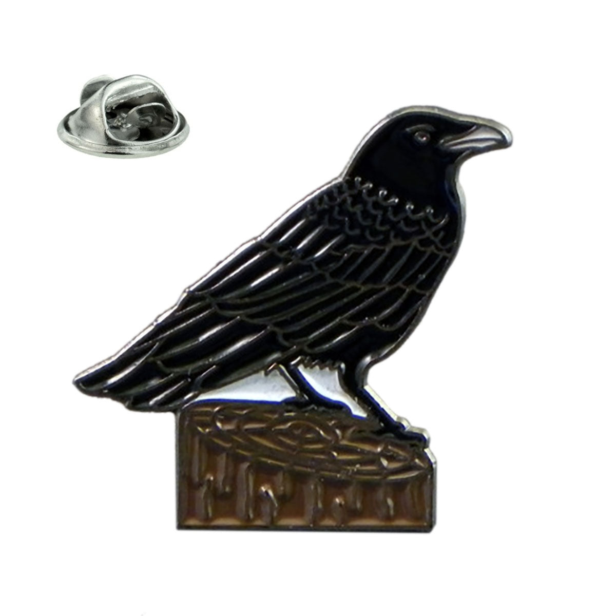 Raven Black Bird Metal and Enamel Lapel Pin Badge