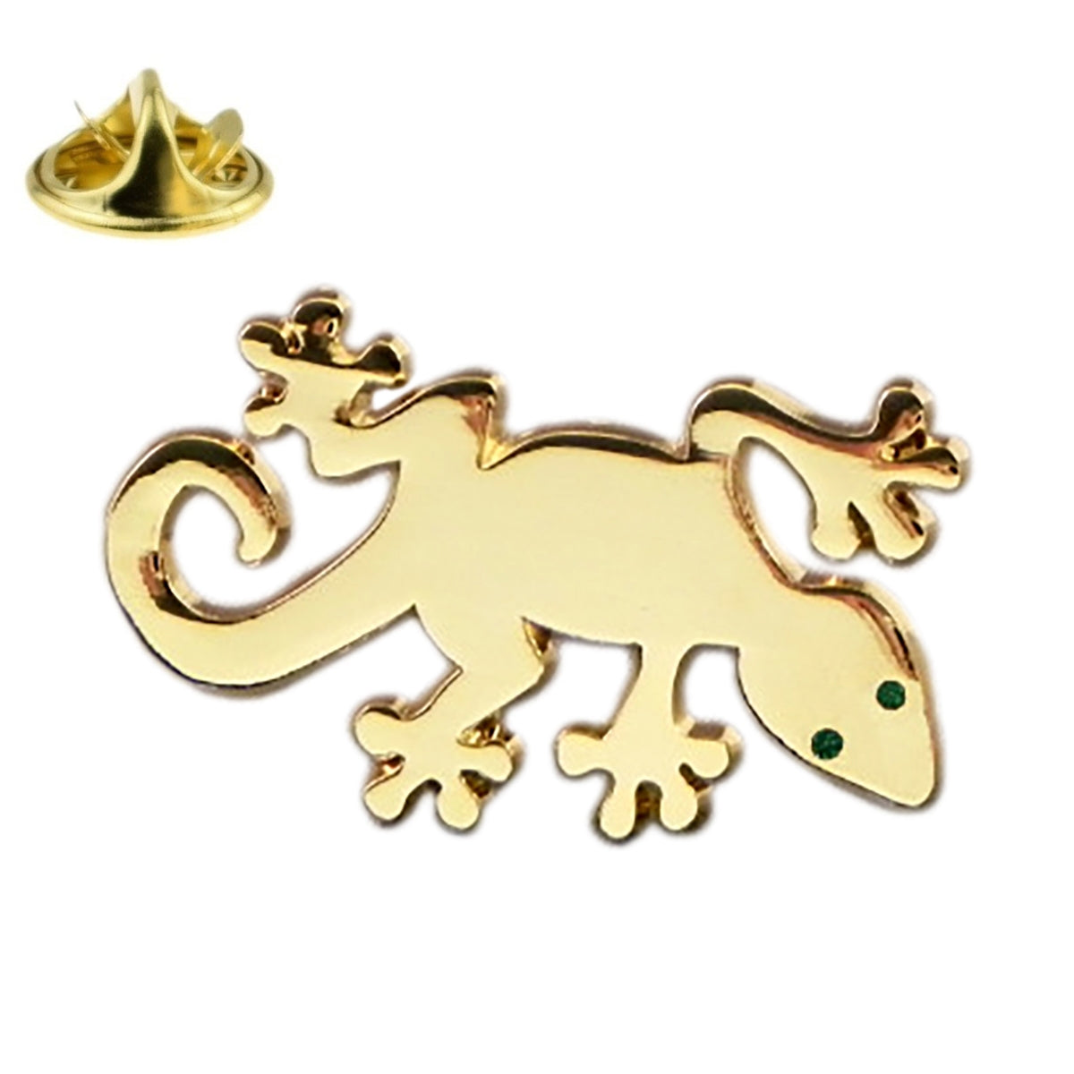 Golden Gecko Lizard Metal and Enamel Lapel Pin Badge