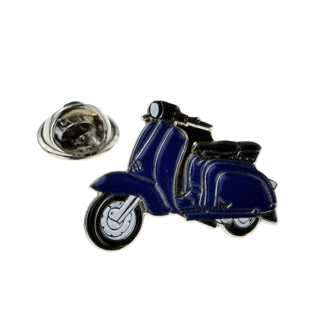 Scooter retro in navy blue Metal Enamel Lapel Pin Badge