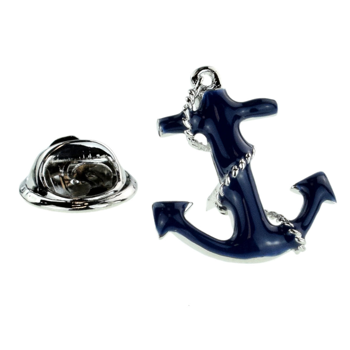 Blue Anchor & Chain Lapel Pin Badge