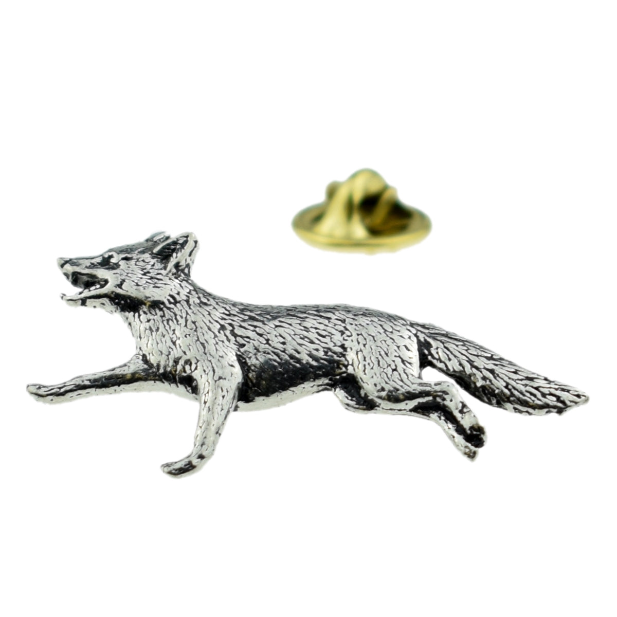 Running Fox Pewter Lapel Pin Badge