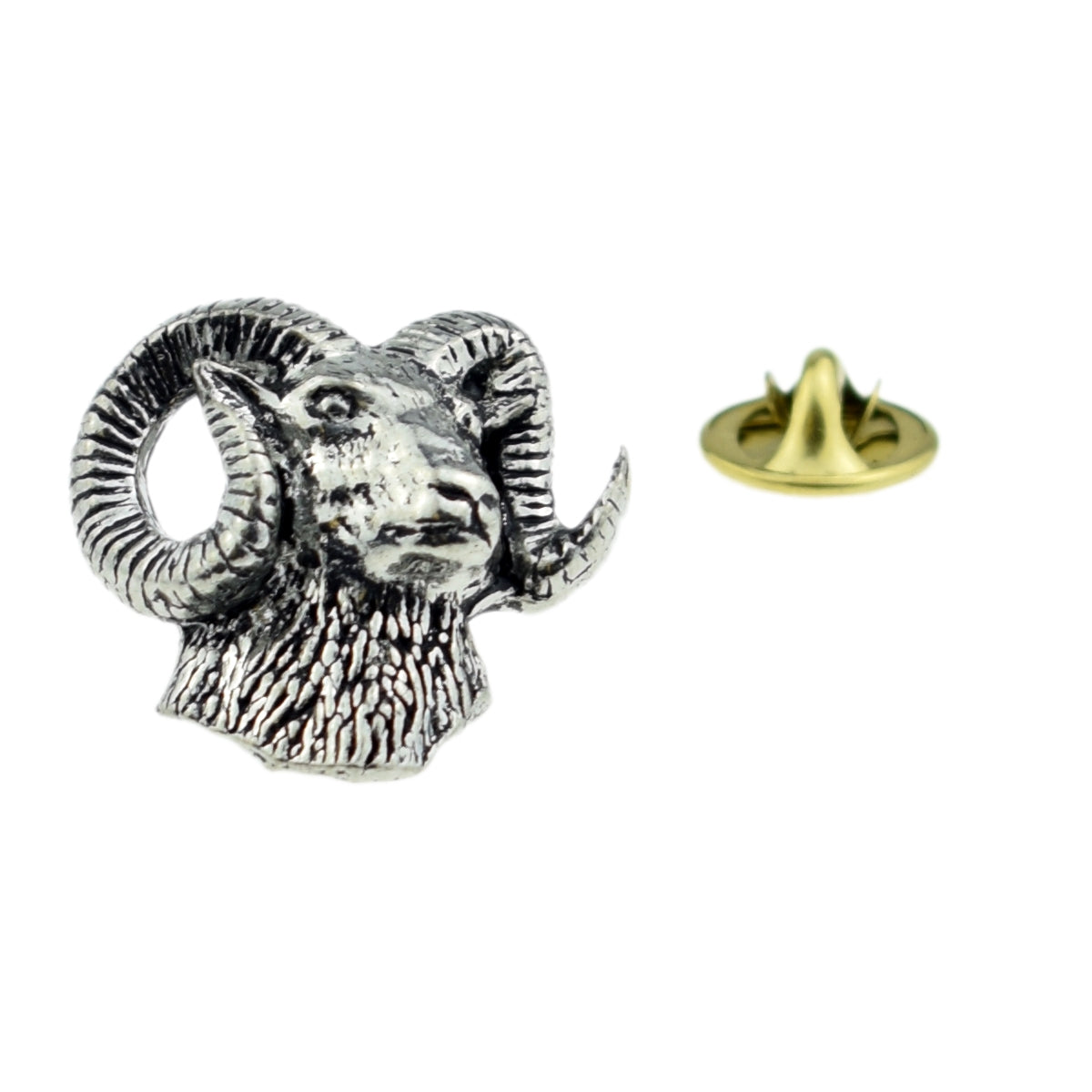 Mouflon Ram Pewter Lapel Pin Badge