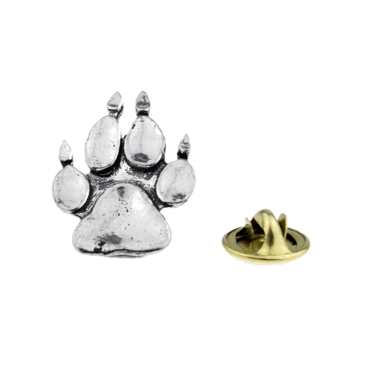 Animal Paw Print Pewter Lapel Pin Badge