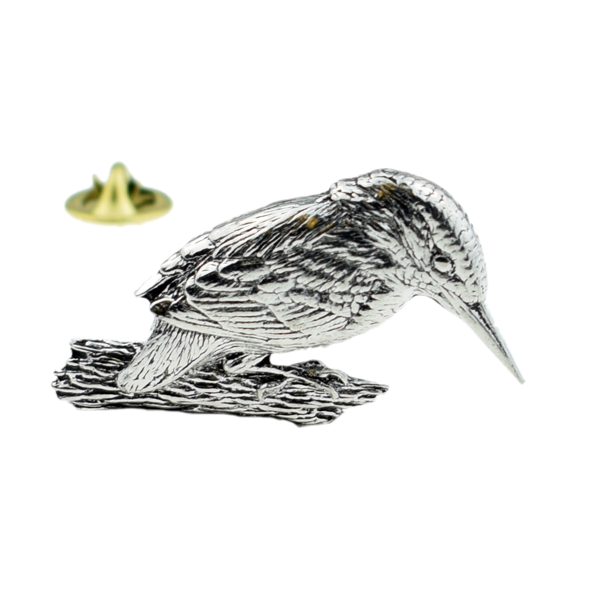 Kingfisher Bird English Pewter Lapel Pin Badge