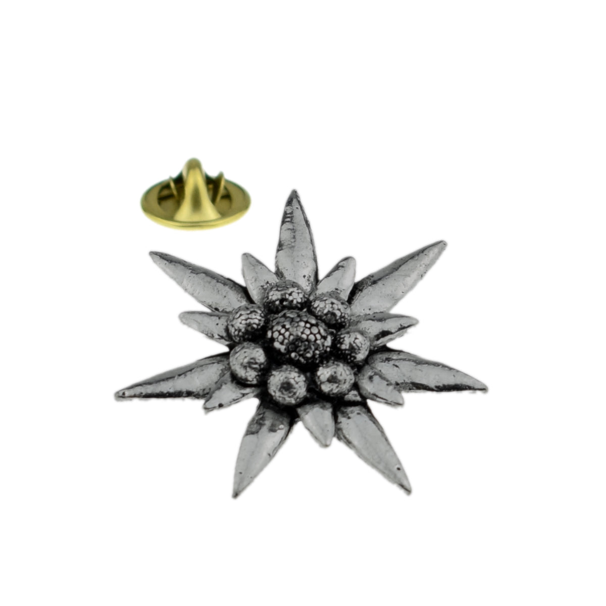 Large Edelweiss English Pewter Lapel Pin Badge