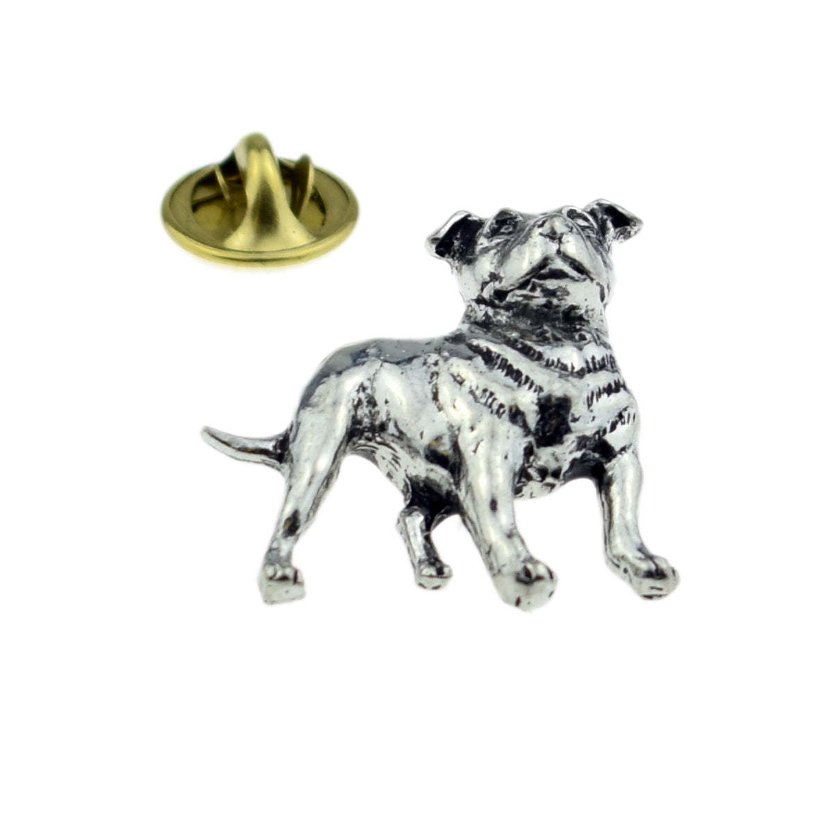Staffordshire Bull Terrier Dog Pewter Lapel Pin Badge