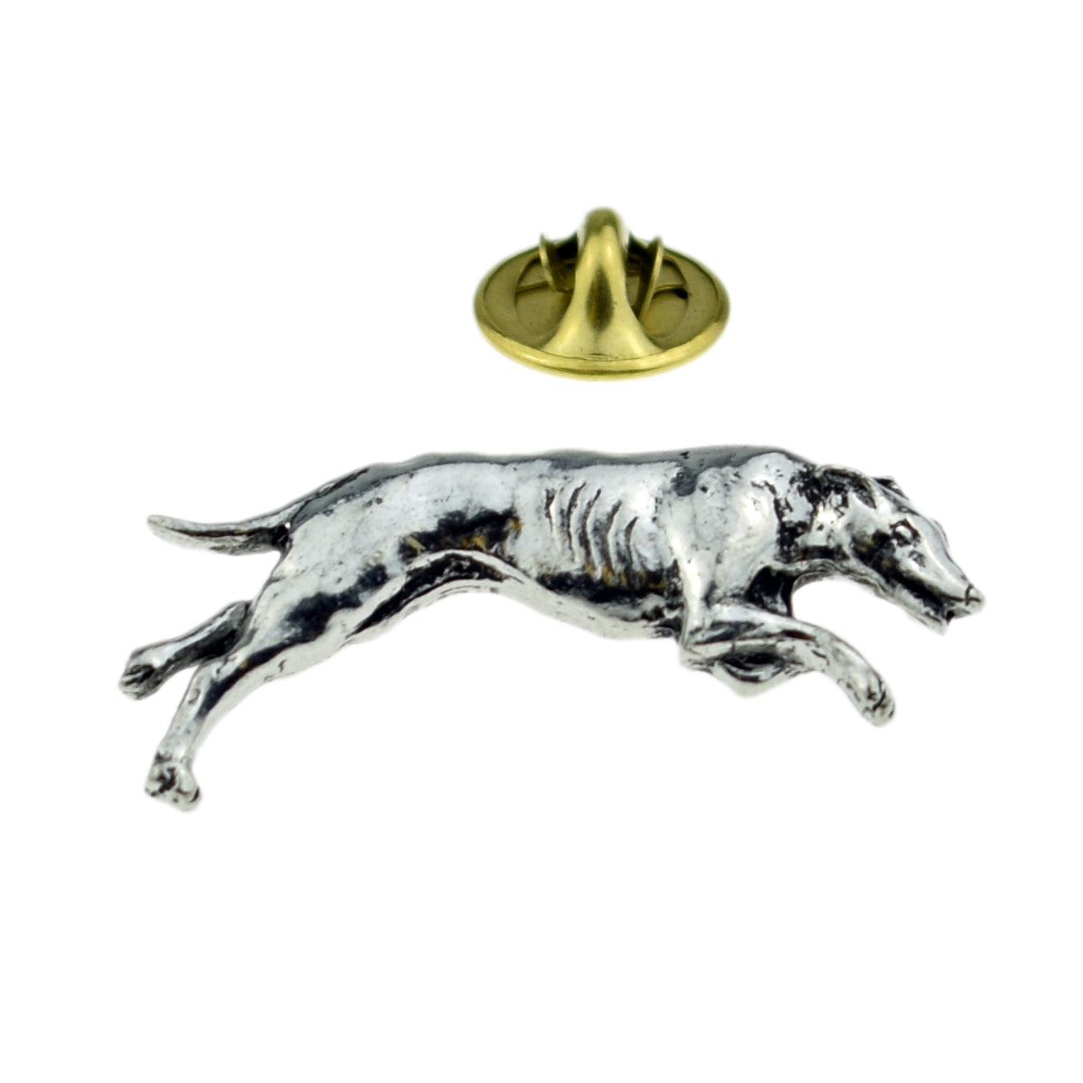 Greyhound Dog Pewter Lapel Pin Badge