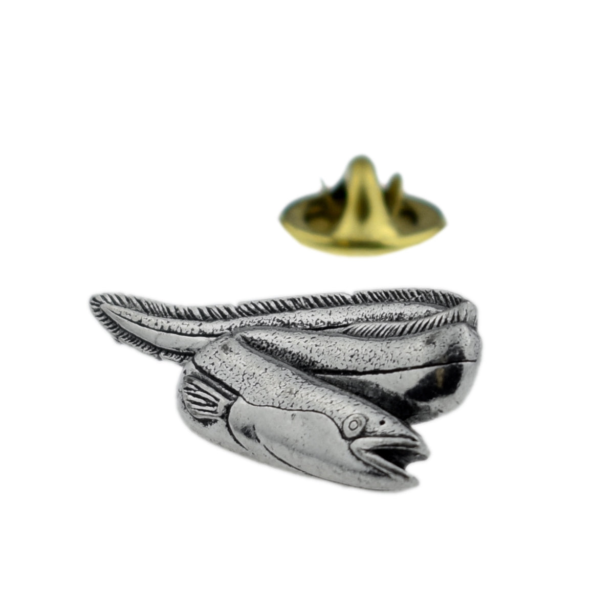 Eel fish fishing English Pewter Lapel Pin Badge