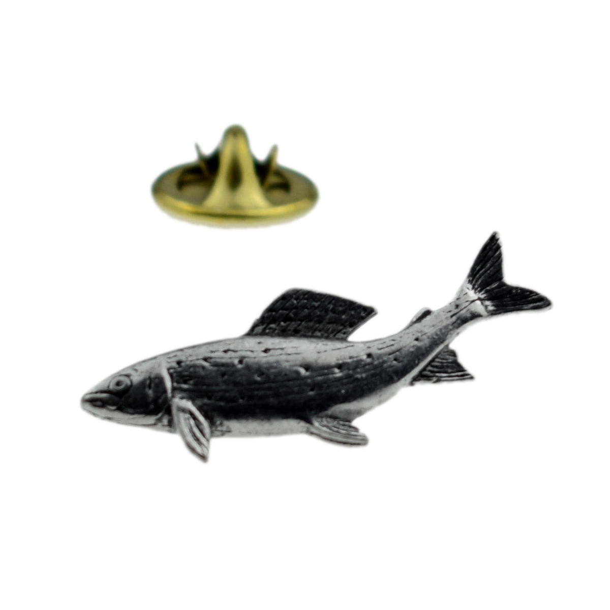 Grayling fish fishing English Pewter Lapel Pin Badge