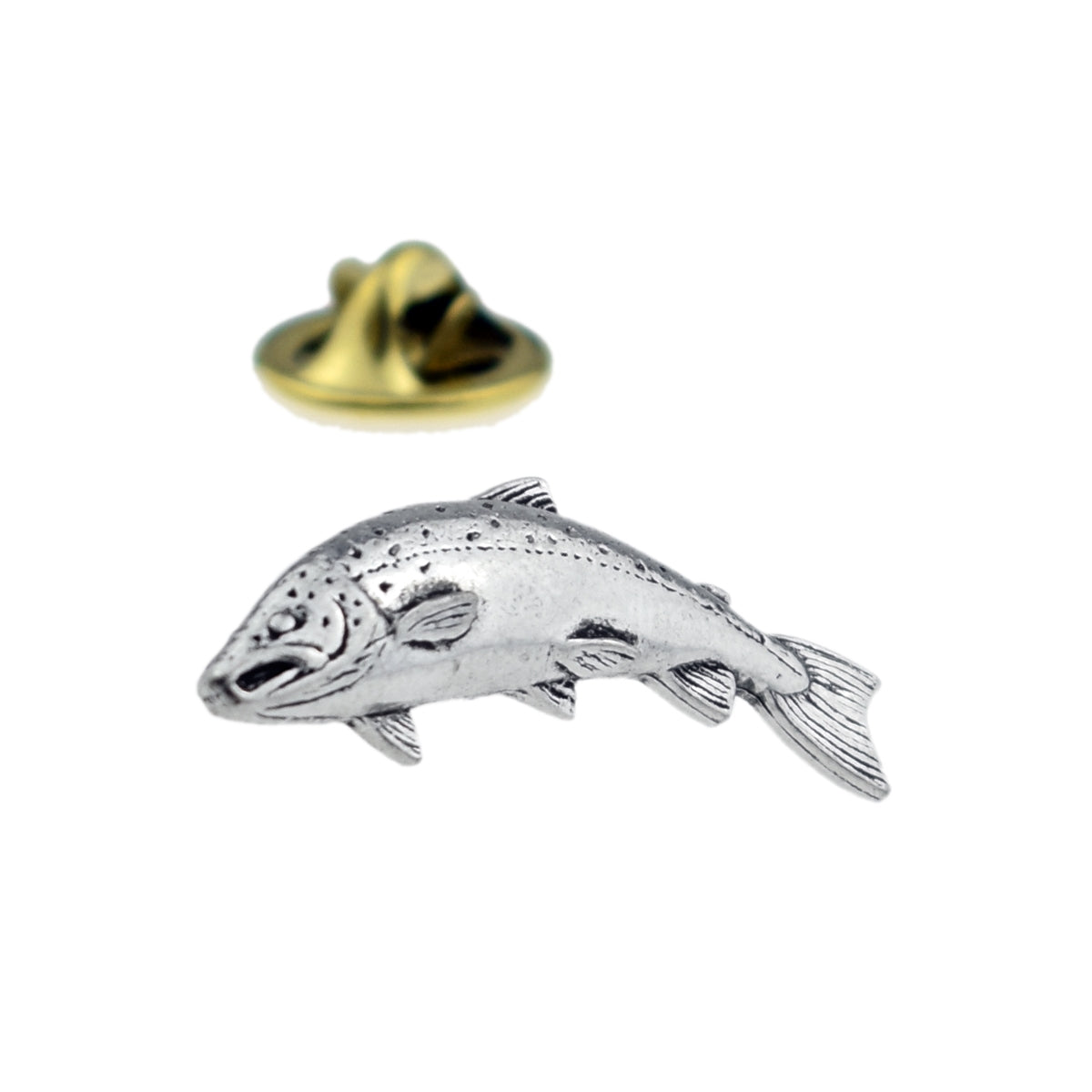 Small Salmon Fish Pewter Lapel Pin Badge