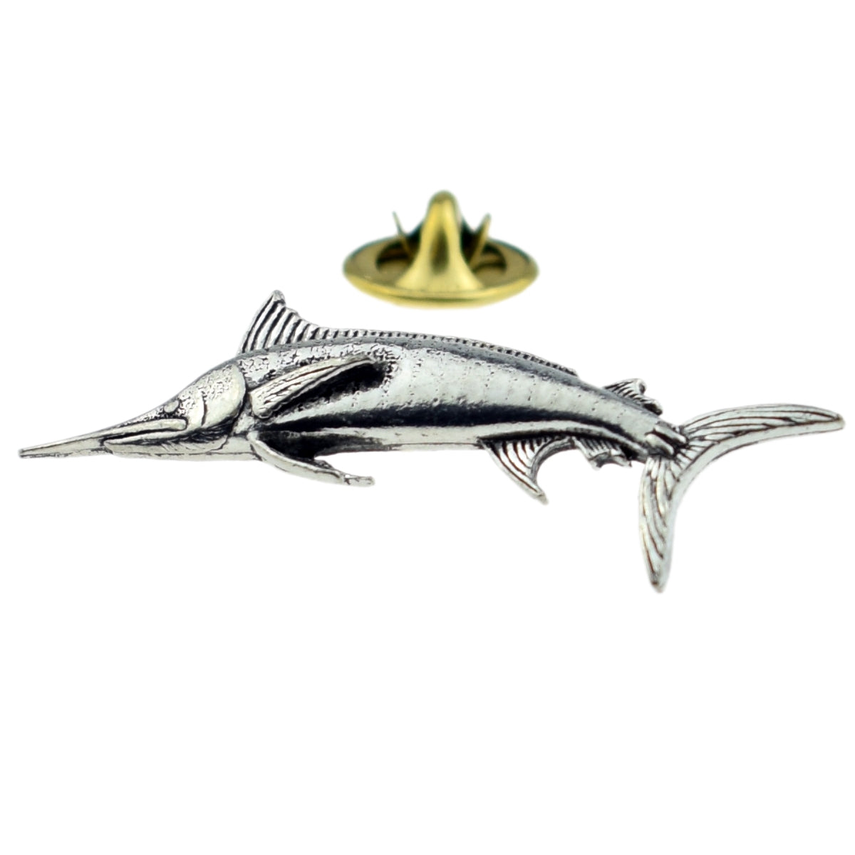 Marlin (like a Swordfish) Pewter Lapel Pin Badge