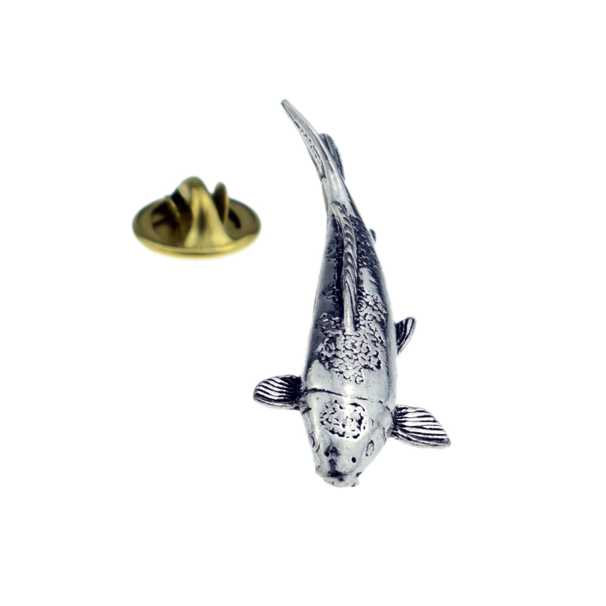 Koi Carp Fishing Pewter Lapel Pin Badge