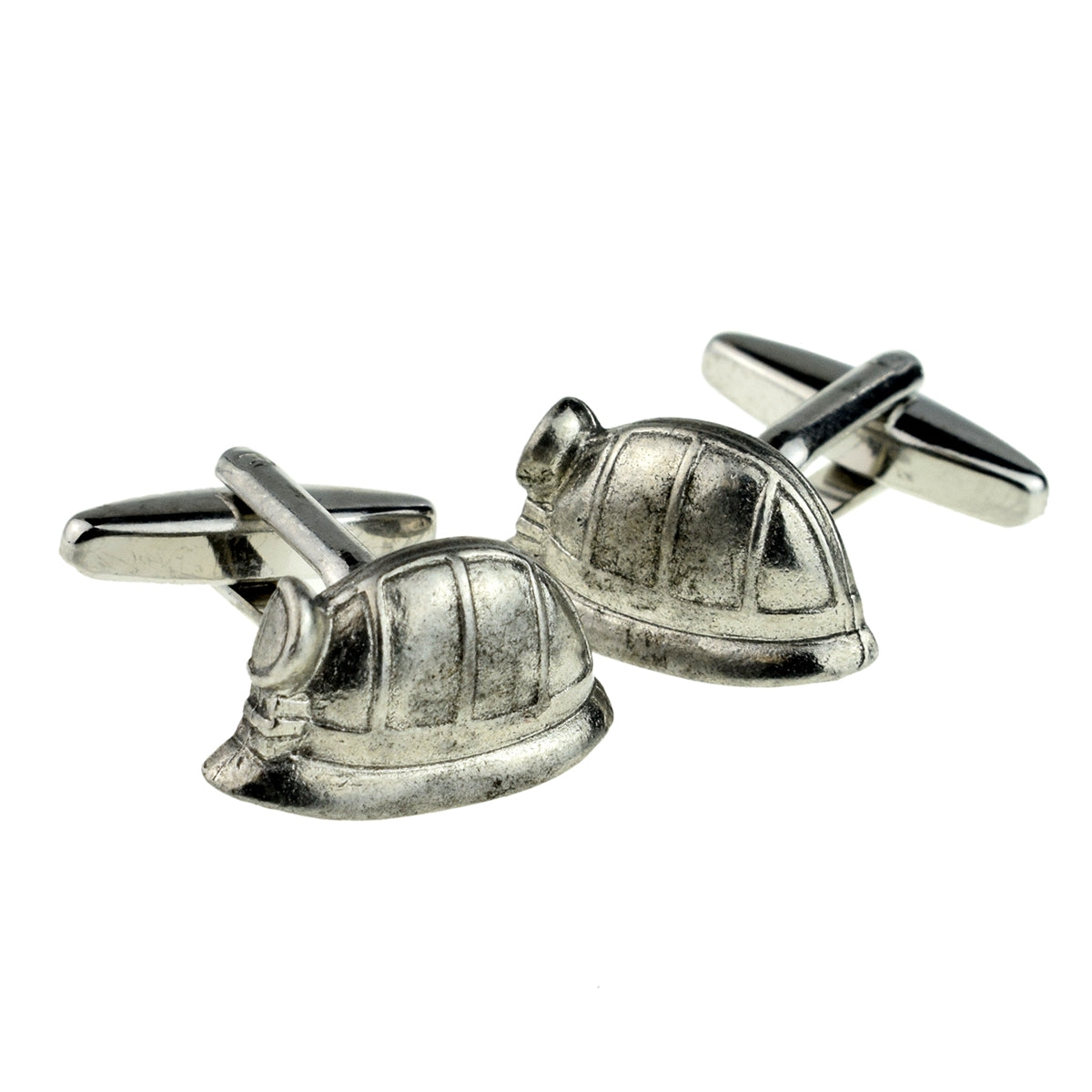 English Made Pewter Cufflinks Miners Helmet | Ashton and Finch