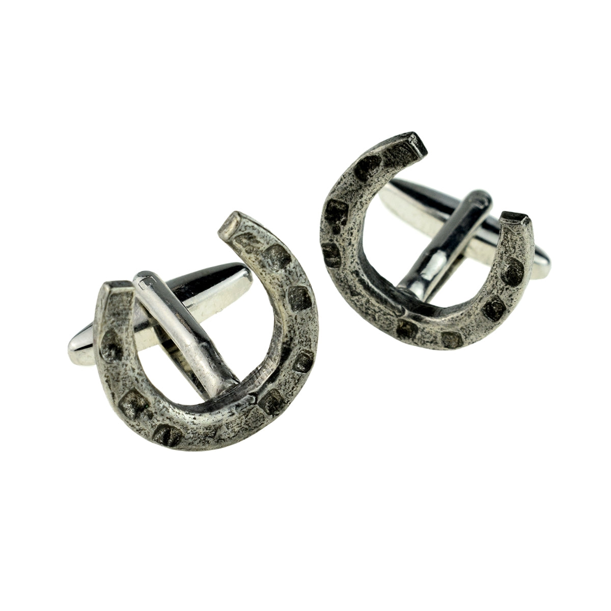English Made Pewter Cufflinks Horseshoe | Ashton and Finch